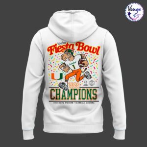 Miami Hurricanes 2026 Fiesta Bowl Champions Time To Shine Hoodie 3
