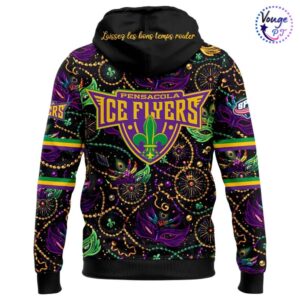 Pensacola Ice Flyers 2026 Mardi Gras Night Limited Hoodie 3