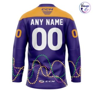 Tucson Roadrunners Hockey Mardi Gras 2026 Hockey Jersey 3