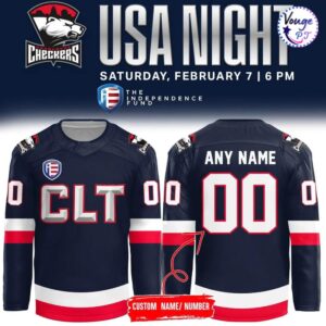 Charlotte Checkers Hockey 2026 USA Night Hockey Jersey