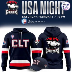 Charlotte Checkers Hockey 2026 USA Night Hoodie 1