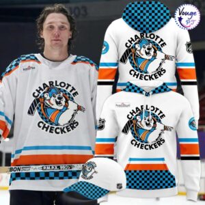 Charlotte Checkers Hockey Throwback 90s Hoodie 1