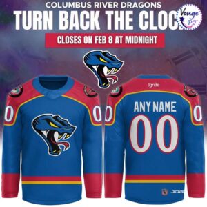 Columbus River Dragons 2026 Turn Back the Clock Hockey Jersey