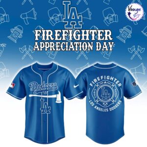 Los Angeles Dodgers Firefighter Application Baseball Jersey