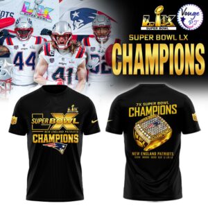 New England Patriots Super Bowl LX Champions Limited T-Shirt