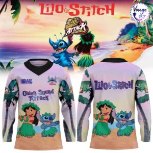 Owen Sound Attack x Lilo Stitch Hockey Jersey 1