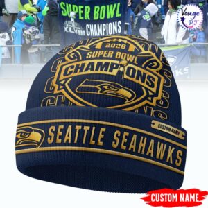 Seattle Seahawks Super Bowl LX – 2026 NFL Beanie 3