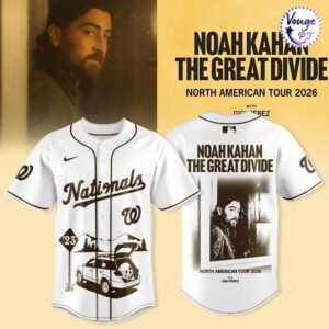 Washington Nationals x Noah Kahan The Great Divide Tour 2026 Baseball Jersey 2