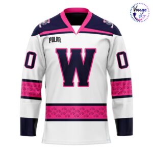 Worcester Railers Hockey 2026 Pink in the Rink Hockey Jersey 2