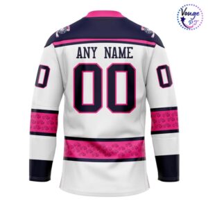 Worcester Railers Hockey 2026 Pink in the Rink Hockey Jersey 3