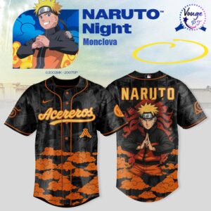Acereros de Monclova x Naruto Night 2026 Baseball Jersey 1