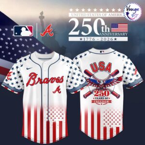 Atlanta Braves x 250th Anniversary of the United States Baseball Jersey 2