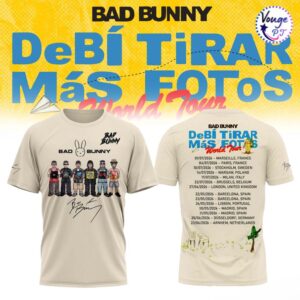 Bad Bunny Debi Tirar Mas Fotos World Tour New T Shirt 3