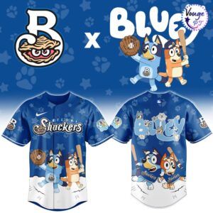 Biloxi Shuckers x Bluey Night Limited Baseball Jersey 2