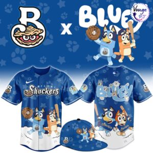 Biloxi Shuckers x Bluey Night Limited Edition Baseball Jersey