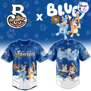 Biloxi Shuckers x Bluey Night Limited Edition Baseball Jersey 2