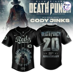 Cincinnati Reds X Five Finger Death Punch 20th Anniversary World Tour 2026 Baseball Jersey