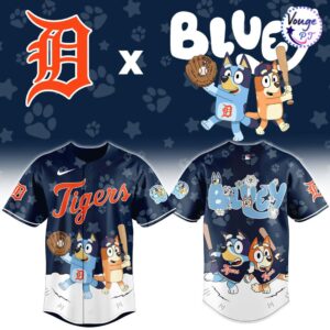 Detroit Tigers x Bluey Night Limited Edition Baseball Jersey 2
