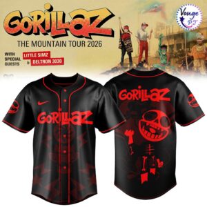 Gorillaz The Mountain Tour 2026 North America Baseball Jersey 2