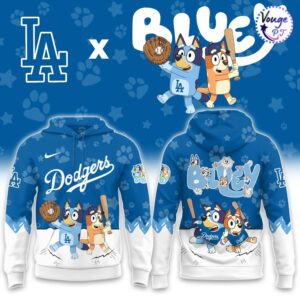 Los Angeles Dodgers Bluey Night Game Hoodie 2