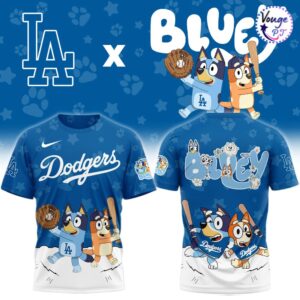 Los Angeles Dodgers Bluey Night Game T Shirt 2