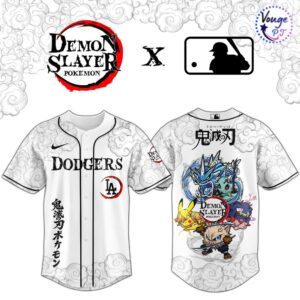 Los Angeles Dodgers Demon Slayer Pokemon Baseball Jersey