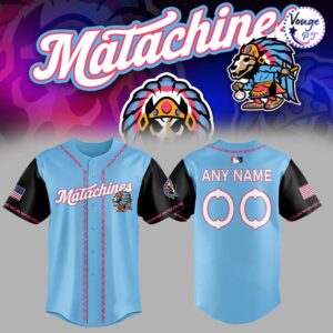 Matachines Custom Baseball Jersey Sky Blue 1