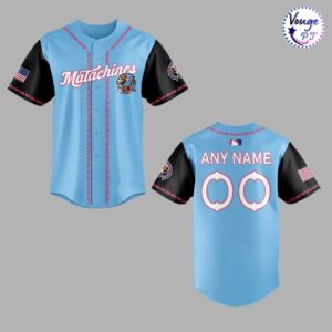 Matachines Custom Baseball Jersey Sky Blue 2