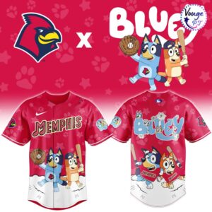 Memphis Redbirds x Bluey Night Limited Edition Baseball Jersey 2