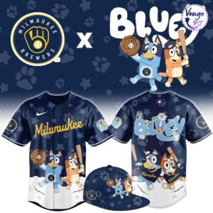Milwaukee Brewers Bluey Night Game Baseball Jersey