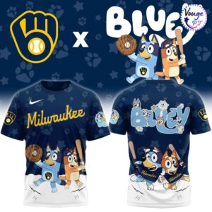 Milwaukee Brewers Bluey Night Game T Shirt 2
