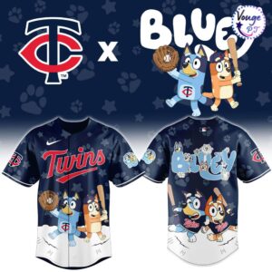 Minnesota Twins x Bluey Night Limited Edition Baseball Jersey 2