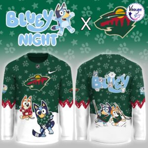 Minnesota Wild x Bluey Night Limited Edition Hockey Jersey 2