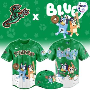 Norfolk Tides x Bluey Night Limited Edition Baseball Jersey
