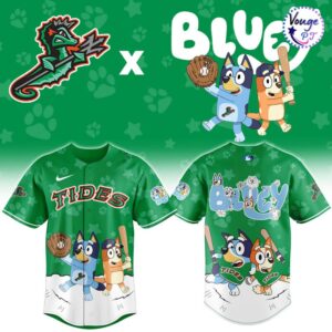 Norfolk Tides x Bluey Night Limited Edition Baseball Jersey 2