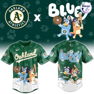Oakland Athletics x Bluey Night Limited Edition Baseball Jersey 2
