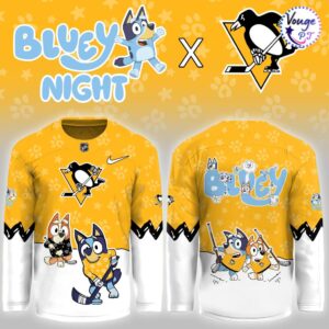 Pittsburgh Penguins x Bluey Night Limited Edition Hockey Jersey 2