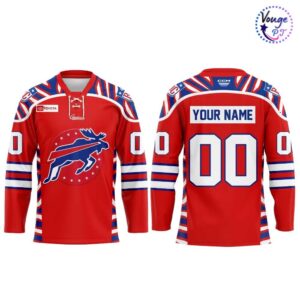 Rochester Americans Bills Day 2026 Custom Hockey Jersey Red Fan Apparel 2