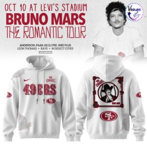 San Francisco 49ers x Bruno Mars – The Romantic Tour 2026 Hoodie