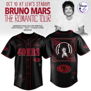 San Francisco 49ers x Bruno Mars – The Romantic Tour 2026 Jersey 2