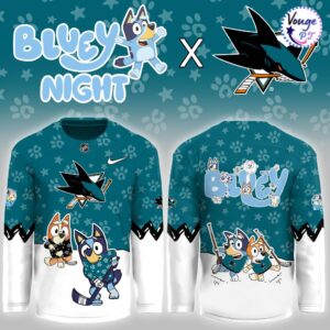San Jose Sharks x Bluey Night Limited Edition Hockey Jersey 2