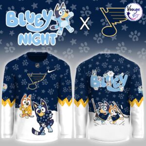 St Louis Blues x Bluey Night Limited Edition Hockey Jersey 2