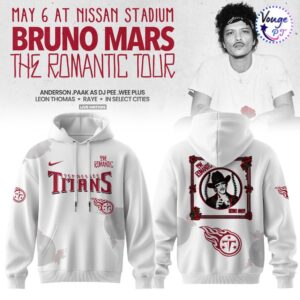 Tennessee Titans x Bruno Mars – The Romantic Tour 2026 Hoodie