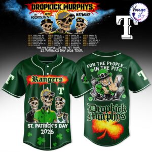 Texas Rangers x Dropkick Murphys St Patricks Day 2026 Jersey 3