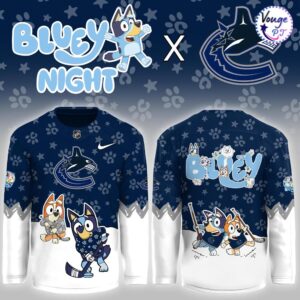Vancouver Canucks x Bluey Night Limited Edition Hockey Jersey 2