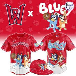 Worcester Red Sox x Bluey Night Limited Edition Baseball Jersey 1