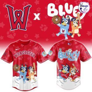 Worcester Red Sox x Bluey Night Limited Edition Baseball Jersey 2