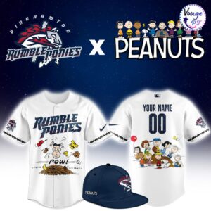 Binghamton Rumble Ponies x Peanuts Night Custom Baseball Jersey 1