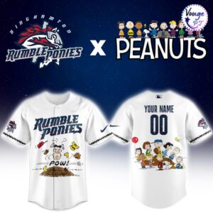 Binghamton Rumble Ponies x Peanuts Night Custom Baseball Jersey 2