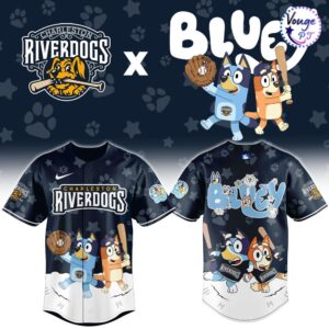 Charleston RiverDogs x Bluey Night New Limited Baseball Jersey 2